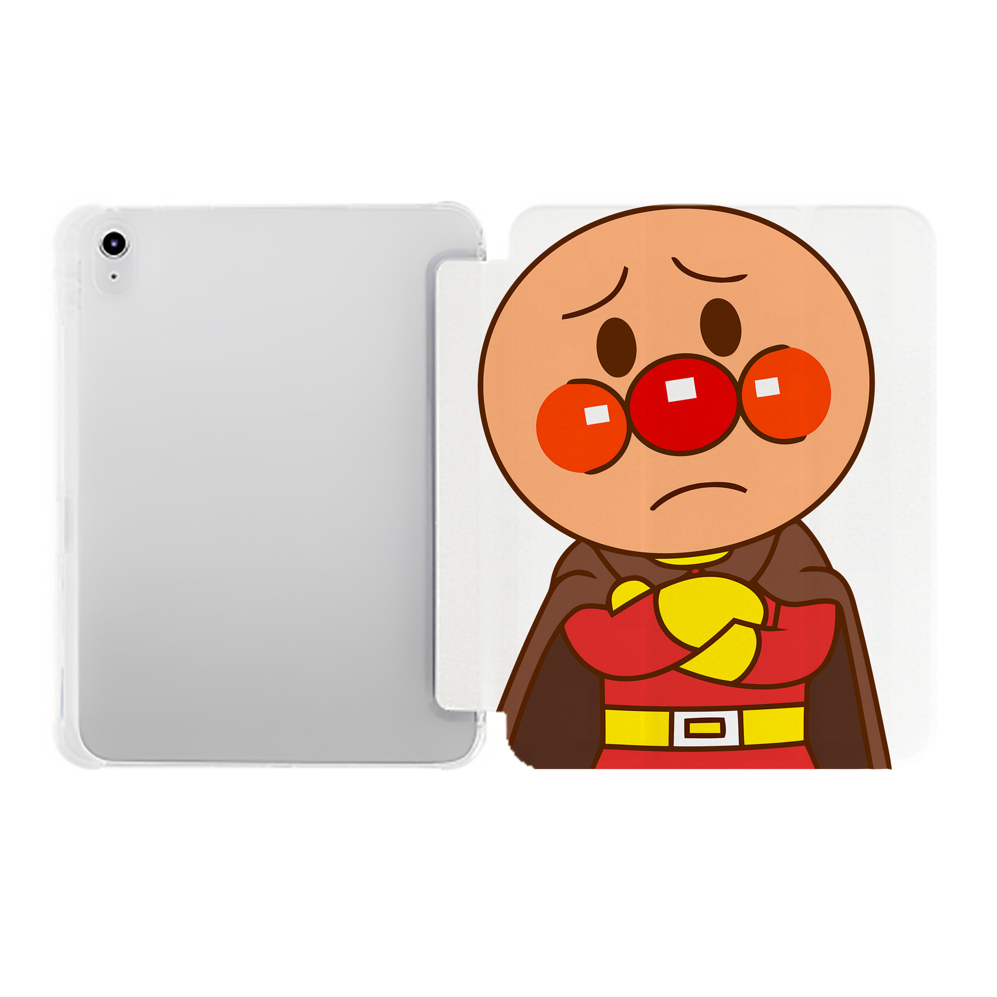（画像用） アンパンマン Anpanman IPad ケース ペン収納付き 三つ折りスタンド PUレザー×シリコン 対応機種9.5/10.5/10.9インチ